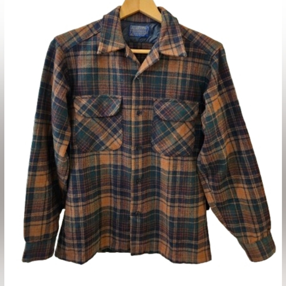 Pendleton Wool Shirt Plaid 100% Virgin Wool Button Down Made USA Men’s S